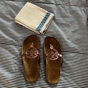 NEW! Tory Burch Miller Cloud Leather/Cork Sandals